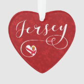 Jersey Flag Heart, Kanalinseln Ornament (Vorderseite)