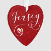 Jersey Flag Heart, Kanalinseln Ornament (Vorderseite)