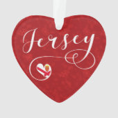 Jersey Flag Heart, Kanalinseln Ornament (Rückseite)