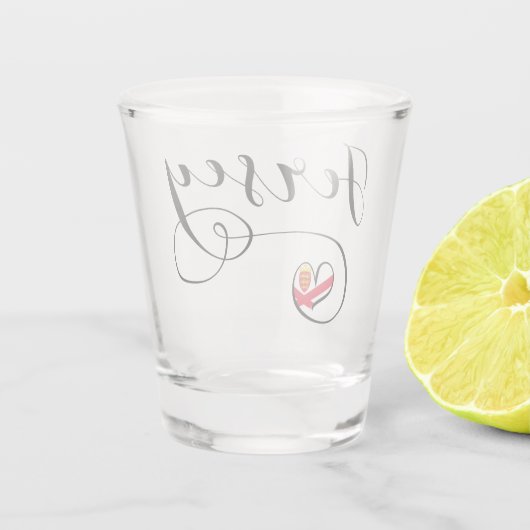 Jersey Flag Heart, Kanalinseln Schnapsglas (Rückseite)