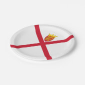 Jersey Flag Pappteller (Schrägansicht)