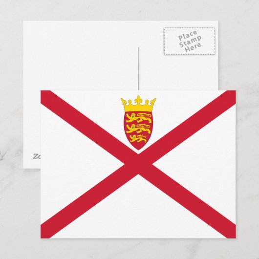Jersey Flag Postkarte (Vorne/Hinten)