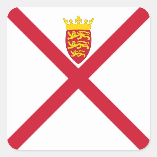 Jersey Flag Quadratischer Aufkleber (Vorderseite)