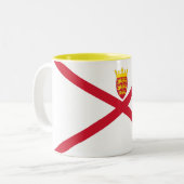 Jersey Flag Zweifarbige Tasse (Vorderseite Links)