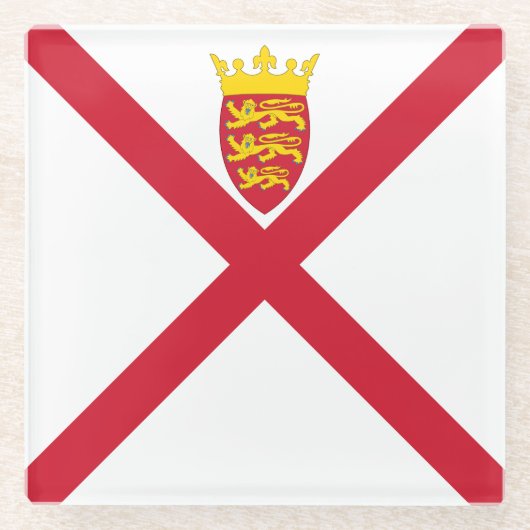 Jersey-Flagge Glasuntersetzer (Vorderseite)