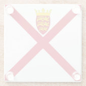 Jersey-Flagge Glasuntersetzer (Rückseite)