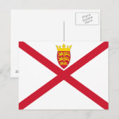 Jersey-Flagge Postkarte (Vorne/Hinten)