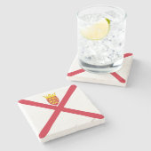Jersey-Flagge Steinuntersetzer (Seitenansicht)