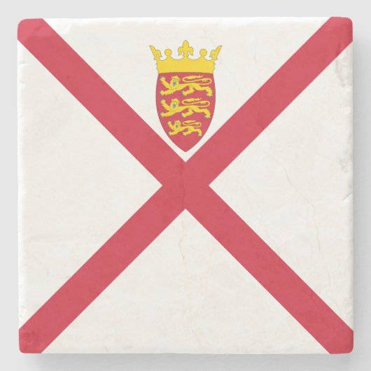 Jersey-Flagge Steinuntersetzer (Vorderseite)