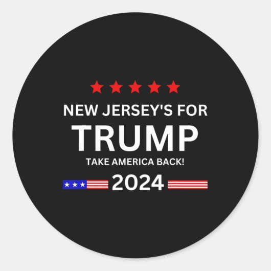 Jersey für Trump: Amerika zurück zur Wahl 2024 Runder Aufkleber (Vorderseite)