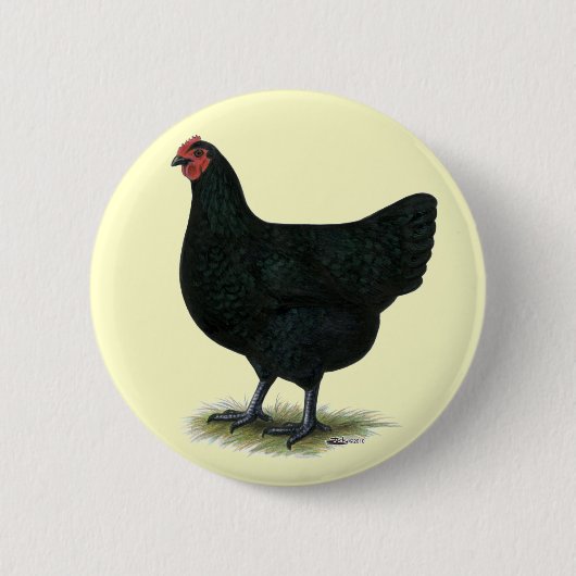 Jersey Giant: Black Hen Button (Vorderseite)