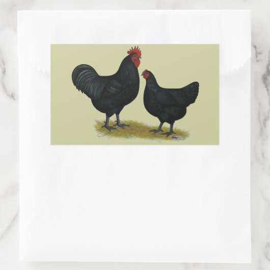 Jersey Giant Chickens Rechteckiger Aufkleber (Tasche)