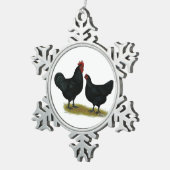 Jersey Giant Chickens Schneeflocken Zinn-Ornament (Rechts)