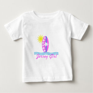 Jersey Girl Baby Bodysuit Pink Surfboard W/Sun T-shirt