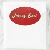 Jersey Girl Ovaler Aufkleber (Tasche)