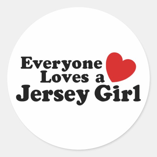 Jersey Girl Runder Aufkleber (Vorderseite)