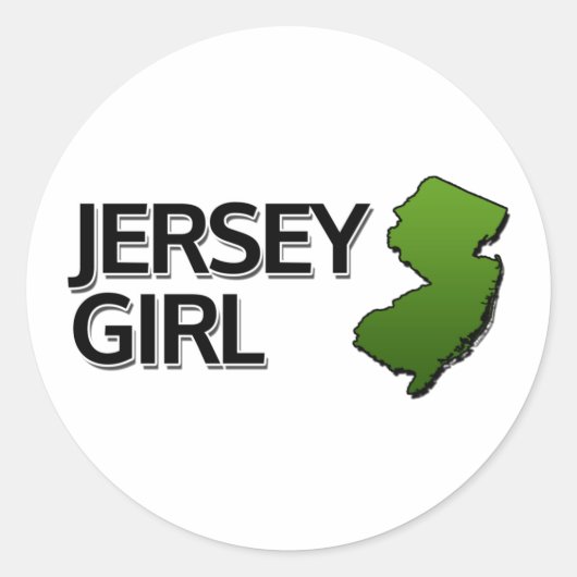 Jersey Girl Runder Aufkleber (Vorderseite)