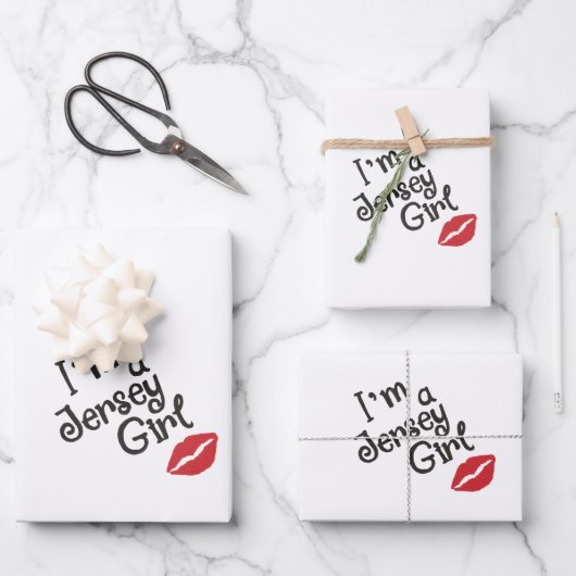 Jersey Girl Wrapping Paper Flat Sheet Set 3 Geschenkpapier Set (Vorderseite)