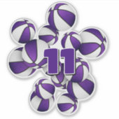Jersey-Gruppe von lila weißen Basketballkörben Aufkleber (Vorderseite)