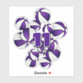 Jersey-Gruppe von lila weißen Basketballkörben Aufkleber (Blatt)