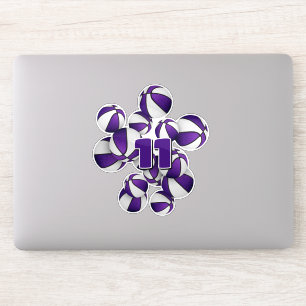 Jersey-Gruppe von lila weißen Basketballkörben Aufkleber