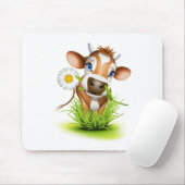 Jersey-Kuh im Gras Mousepad (Mit Mouse)