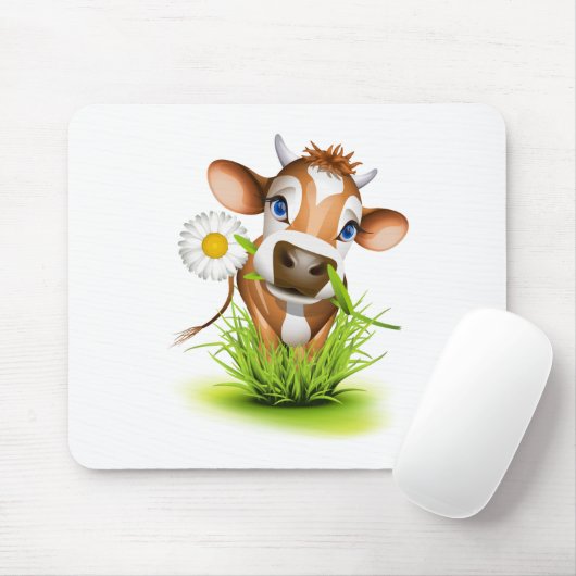 Jersey-Kuh im Gras Mousepad (Mit Mouse)