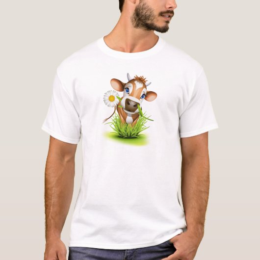 Jersey-Kuh im Gras T-Shirt (Vorderseite)