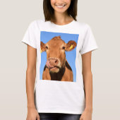 Jersey Kuh leckt ihre Nase T-Shirt (Vorderseite)