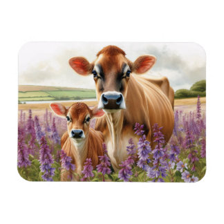 Jersey Kuh und Kalb Wildblume flexibel Magnet