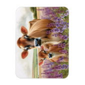 Jersey Kuh und Kalb Wildblume flexibel Magnet (Vertikal)