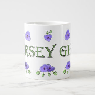 "Jersey-Mädchen" mit lila Veilchen Jumbo-Tasse