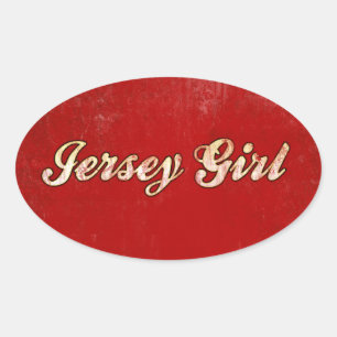 Jersey-Mädchen Ovaler Aufkleber