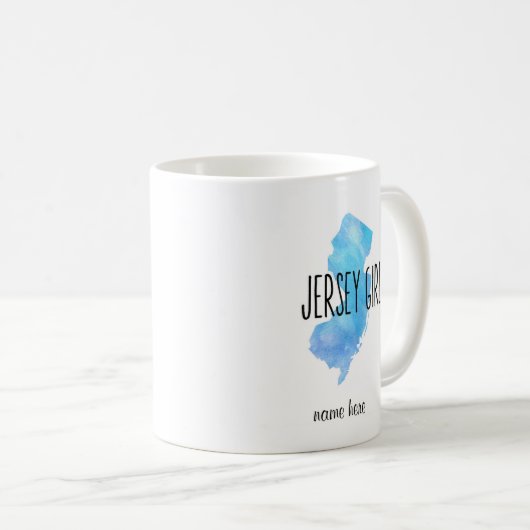 Jersey-Mädchen-personalisierte Tasse (VorderseiteRechts)