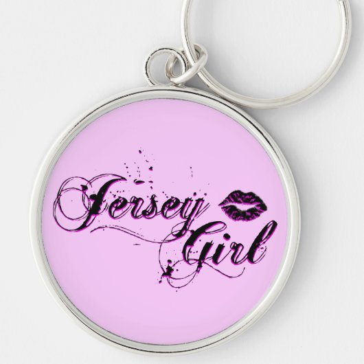 Jersey-Mädchen-Silber-Schlüsselanhänger Schlüsselanhänger (Vorne)