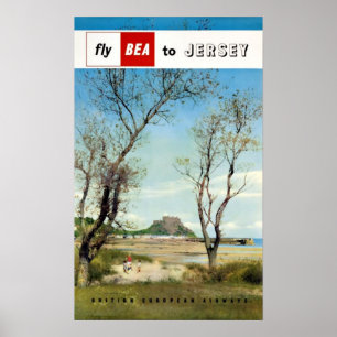 Jersey, Mont-Orgueil Castle Vintage Travel Poster