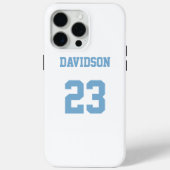Jersey Name Number Light Blue White Case-Mate iPhone Hülle (Rückseite)