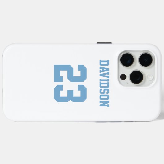 Jersey Name Number Light Blue White Case-Mate iPhone Hülle (Rückseite (Horizontal))