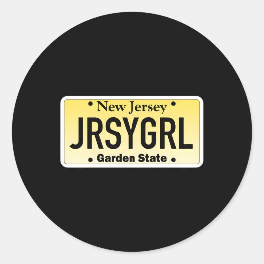 Jersey New Jersey License Plate Runder Aufkleber (Vorderseite)