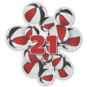 Jersey Nummer auf dem Cluster von roten schwarzen  Aufkleber (Vorderseite)