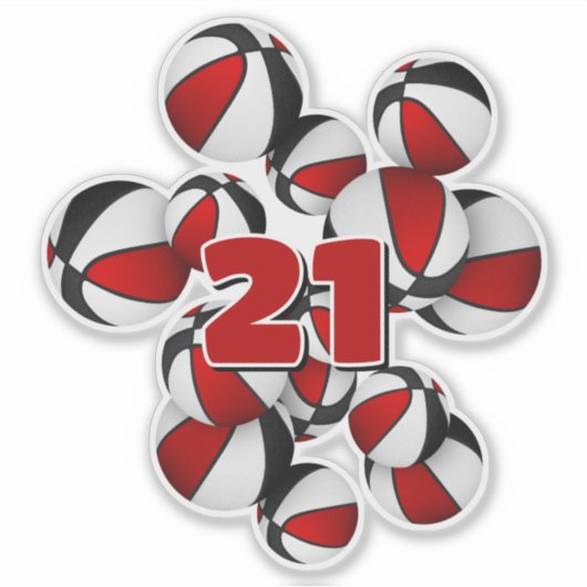 Jersey Nummer auf dem Cluster von roten schwarzen  Aufkleber (Vorderseite)