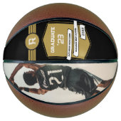 Jersey-Nummer | Gold Abschluss Monogram Basketball (Vorderseite)