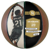 Jersey-Nummer | Gold Abschluss Monogram Basketball (Vertikal)