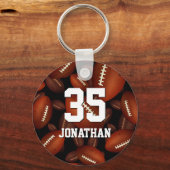 Jersey-Nummer mit personalisiertem Namen und Fußbä Schlüsselanhänger (Rückseite)