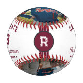 Jersey-Nummer | Mongram für Burgundy Red Abschluss Baseball (Vorderseite)