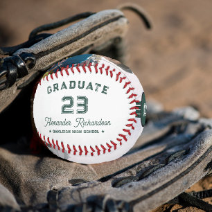 Jersey-Nummer   Monogram für grünen Abschluss Baseball