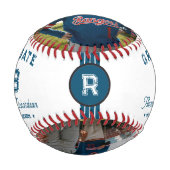 Jersey-Nummer | Monogramm des blauen Abschlusses Baseball (Vorderseite)