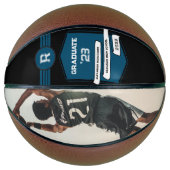 Jersey-Nummer | Monogramm des blauen Abschlusses Basketball (Vorderseite)