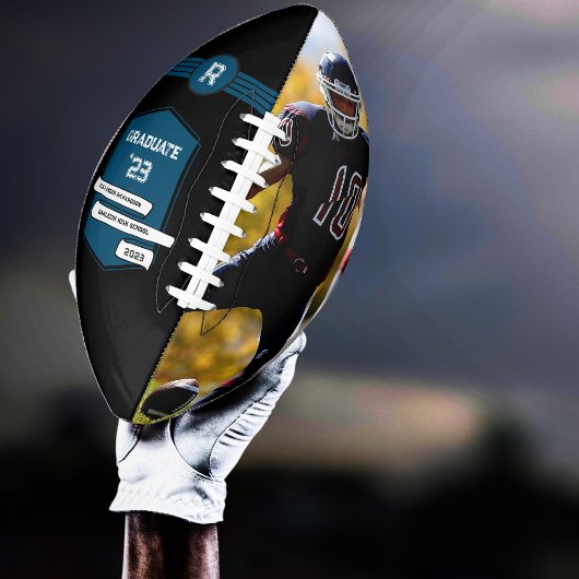 Jersey-Nummer | Monogramm des blauen Abschlusses Football