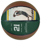 Jersey-Nummer | Monogramm für den grünen Abschluss Basketball (Vorderseite)